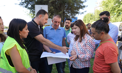 Diyarbakır’da eş başkanlar yol çalışmalarını inceledi