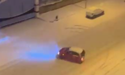 Diyarbakır’da kar üzerinde tehlikeli drift: O anlar kamerada