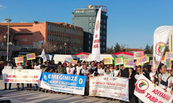 Sağlık çalışanları Diyarbakır’da yürüyüş yaptı