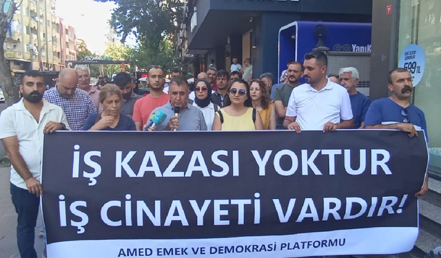 Diyarbakır'da yaşamını yitiren işçiler için eylem