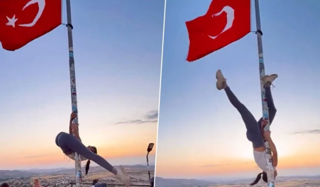 Türk bayrağında direk dansı yapan kişiye soruşturma