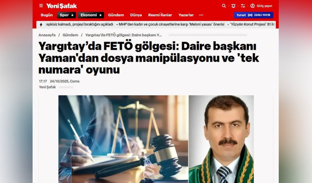 Yeni Şafak’tan Yargıtay Daire Başkanı hakkında suç duyurusu