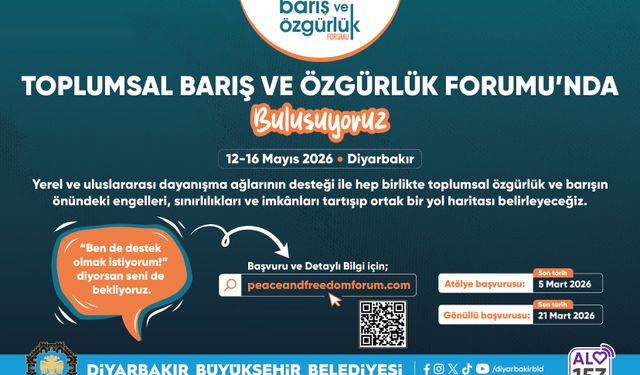 Diyarbakır’da “Toplumsal Barış Forumu” yapılacak