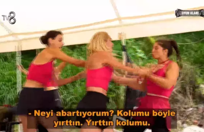 Survivor'da Nagihan, kadın yarışmacıyı hastanelik etti