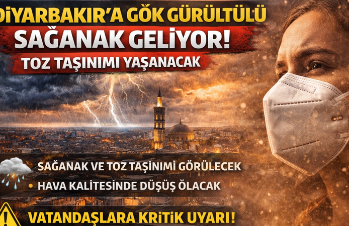 Diyarbakır’a gök gürültülü sağanak geliyor! Toz taşınımı uyarısı