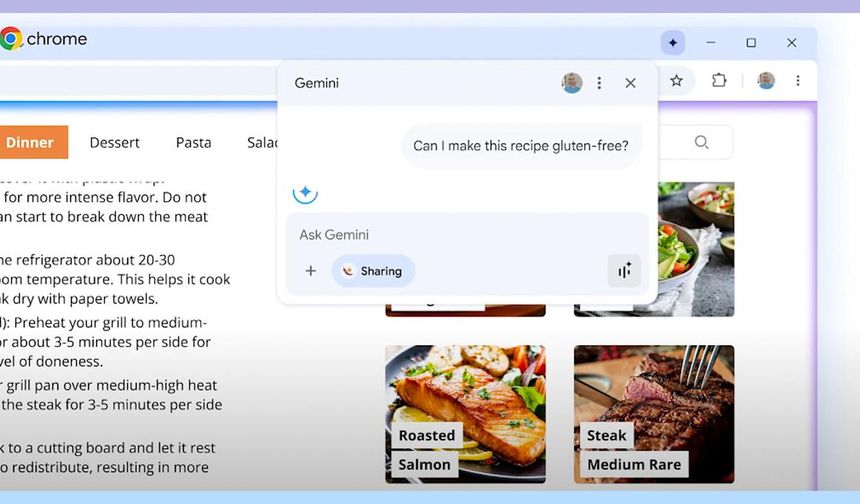 Google'dan Chrome yapay zeka desteği