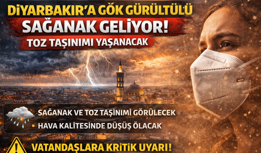 Diyarbakır’a gök gürültülü sağanak geliyor! Toz taşınımı uyarısı