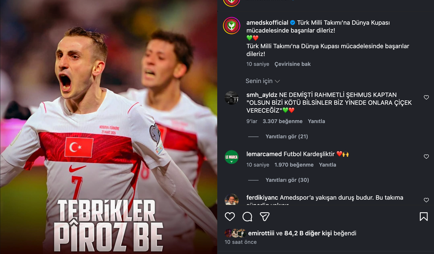 Amedspor’dan Milli Takım’a Kürtçe Tebrik Mesajı