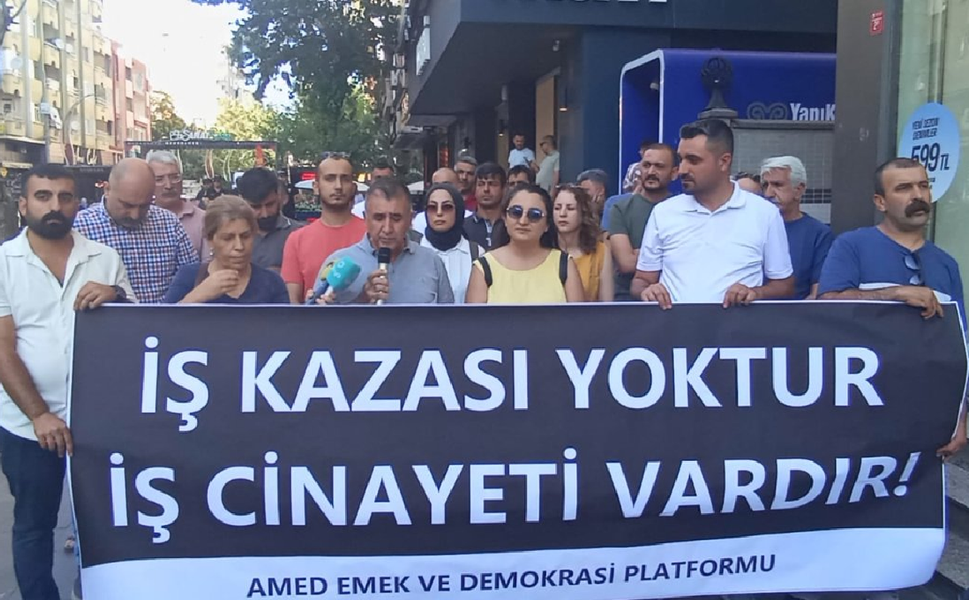 Diyarbakır'da yaşamını yitiren üç işçi için eylem: "Yaşamak istiyoruz"