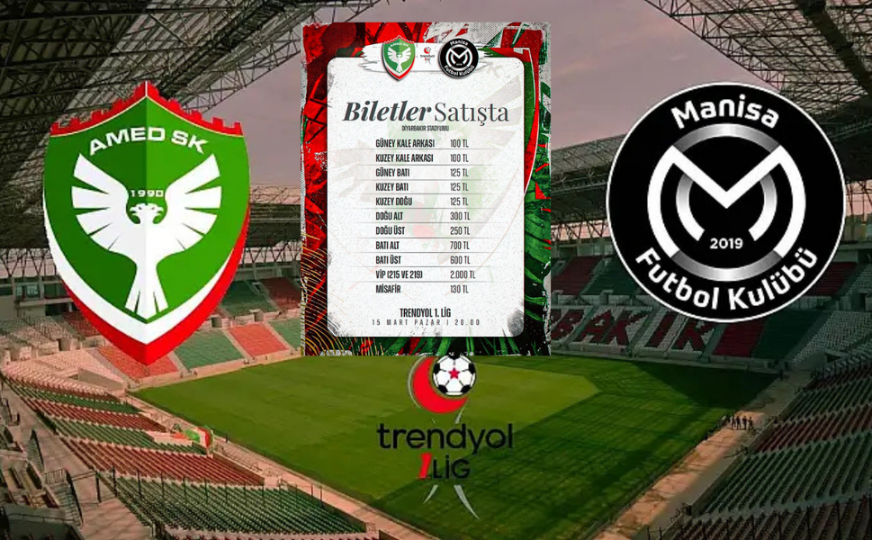 Amedspor – Manisa FK Maçı öncesi biletler satışta: Tribünler dolacak!