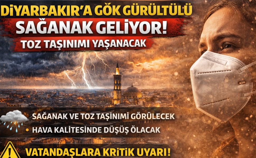 Diyarbakır’a gök gürültülü sağanak geliyor! Toz taşınımı uyarısı